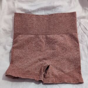 Seamless High-Waisted Bike Shorts in Rust, Women's XS, Booty Enhancing